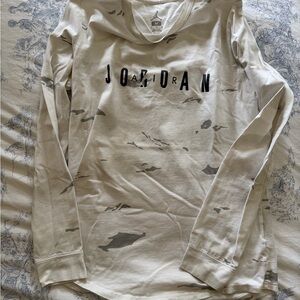 Jordan Cream and Gray Long Sleeve Tee